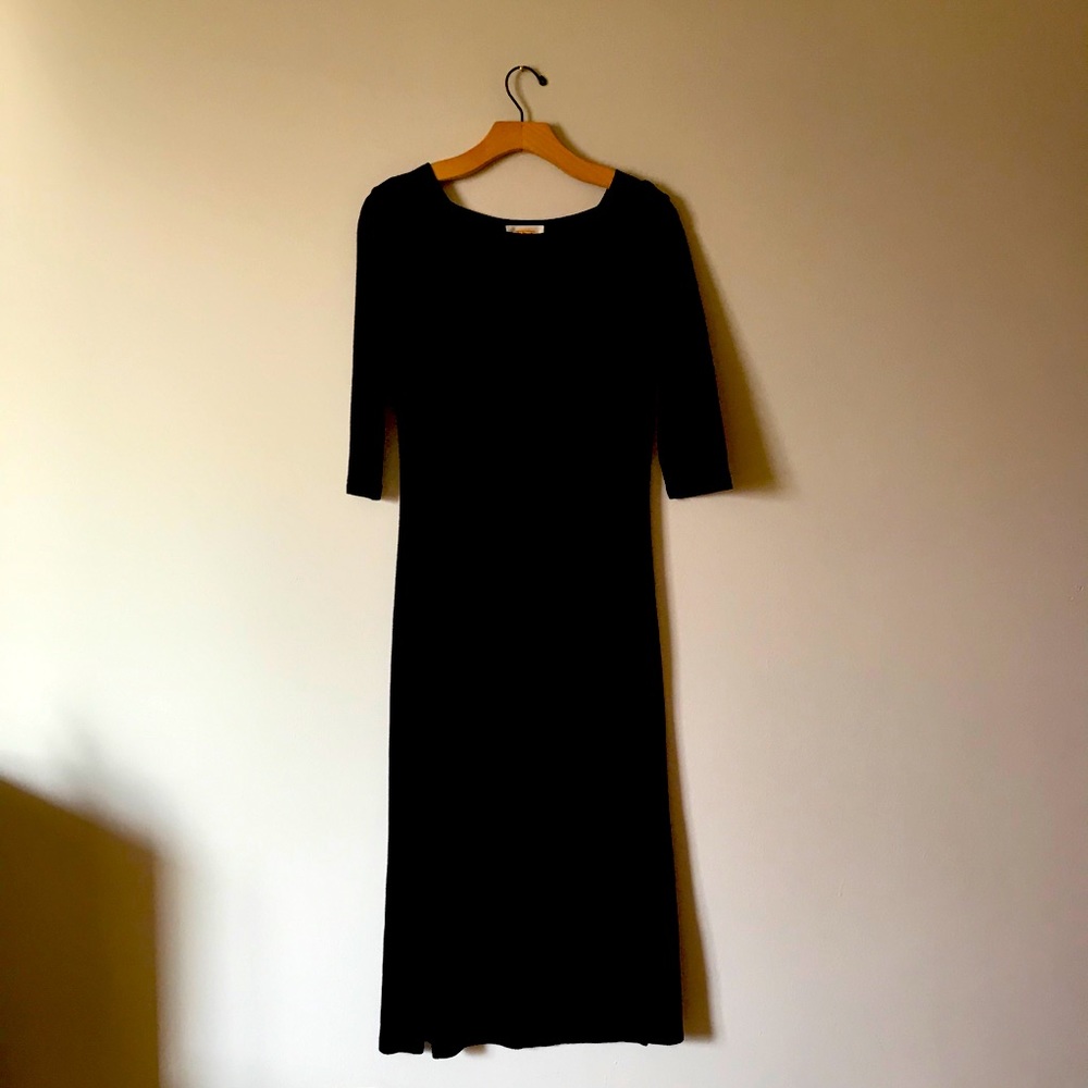 Talbots maxi knit dress 3/4 sleeves side slits